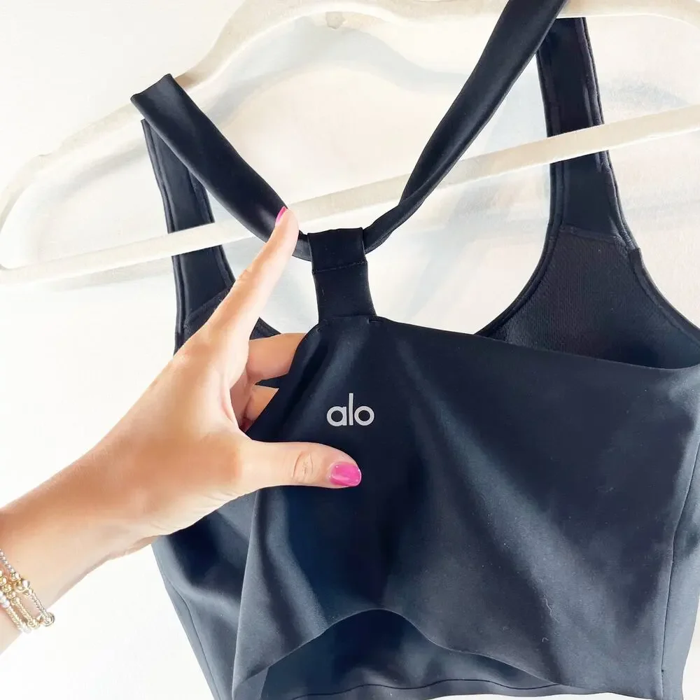 Alo Airlift Sleek Bra Tank Top Black Small